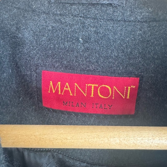MANTONI TOP COAT CHARCOAL BLACK WOOL/CASHMERE - Picture 11 of 12